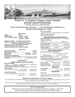 St. Elizabeth of Hungary Catholic Community - E-churchbulletins.com