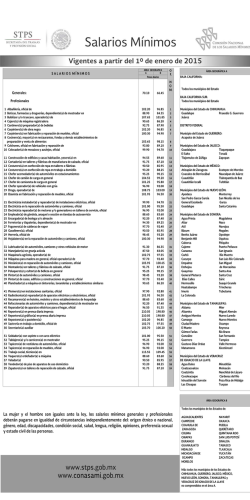 Apartir del 1&deg; enero de 2015 - Comisi&oacute;n Nacional de los Salarios