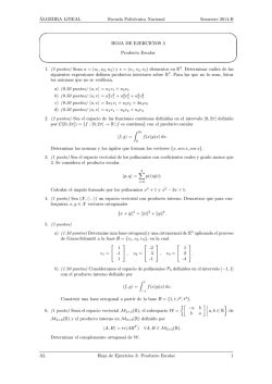&Aacute;LGEBRA LINEAL Escuela Polit&eacute;cnica Nacional Semestre 2014-B