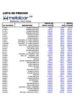 LISTA DE PRECIOS - Metalcar