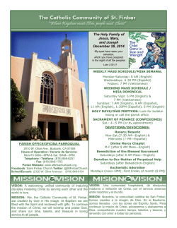 The Holy Family of Jesus, Mary, and Joseph December 28, 2014