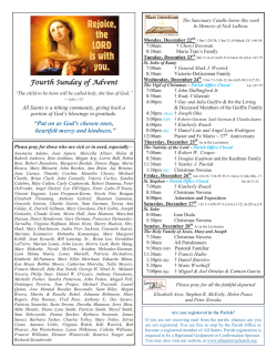 Fourth Sunday of Advent Fourth Sunday of Advent - Saints Catholic