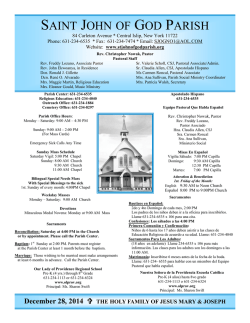 Weekly Bulletin - St. John of God Parish