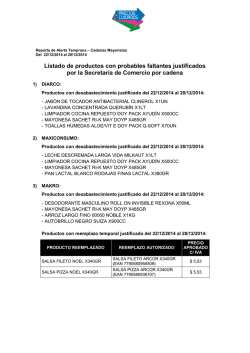 Listado de productos con probables faltantes - Precios Cuidados