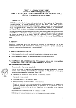 PSU N&deg; 02 &mdash; MINSA / DVMSP / DGSP PROTOCOLO SANITARIO