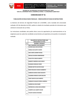 COMUNICADO N&deg; 01 - Sucamec