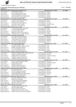 Designaciones arbitrales, Primera Divisi&oacute;n, Jornada 17