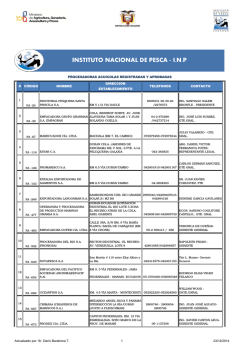 Procesadoras Acuicolas - Instituto Nacional de Pesca