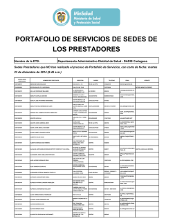 portafolio de servicios de sedes de los prestadores - Dadis