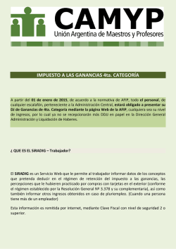 IMPUESTO A LAS GANANCIAS 4ta. CATEGOR&Iacute;A - CAMYP