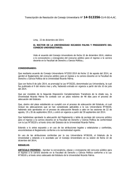 Convocatoria, Plazas y Cronograma - Universidad Ricardo Palma