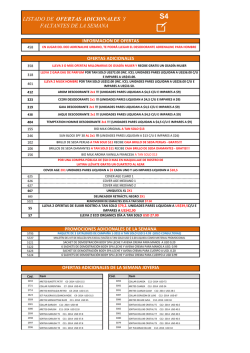 listado de ofertas adicionales y faltantes de la semana