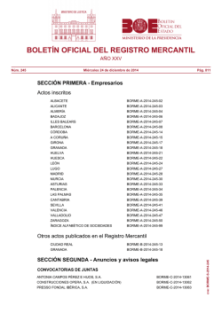 Sumario del BORME n&uacute;m 245 de Mi&eacute;rcoles 24 de - BOE.es