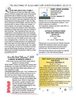 Save e Date! Fe uary 7, 2105 Save e Date! Fe uary 7, 2105