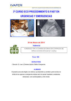 3&ordm; curso eco procedimiento e-fast en urgencias y - IVAFER