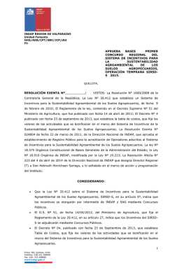 Bases Concurso Sirsd-s Operaci&oacute;n Temprana 2015 - Indap