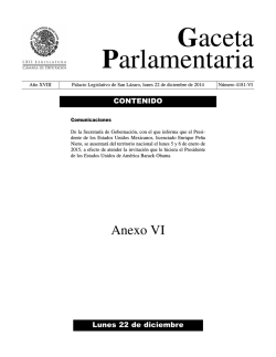 Anexo VI - Gaceta Parlamentaria, C&aacute;mara de Diputados