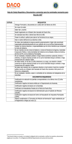 Hoja de Cotejo Requisitos y Documentos a presentar para los - AEE