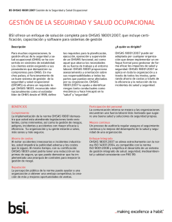 GESTI&Oacute;N DE LA SEGURIDAD Y SALUD OCUPACIONAL - BSI