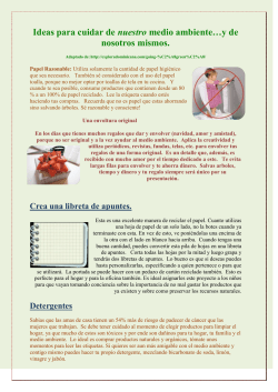 Ideas para cuidar de nuestro medio ambiente&hellip;y de nosotros mismos.