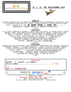 22 y 23 DE DICIEMBRE 2014