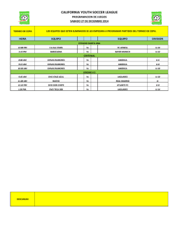 CALIFORNIA YOUTH SOCCER LEAGUE
