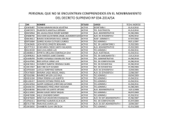 personal que no se encuentran comprendidos en el nombramiento