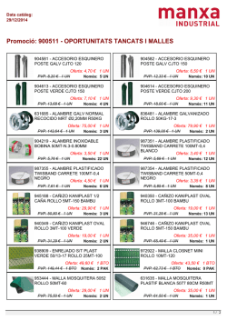 Promoci&oacute;: 900511 - OPORTUNITATS TANCATS I MALLES - Manxa