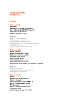 Temporada 2014/2015 PluralEnsemble