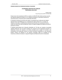 1 CALENDARIO TENTATIVO DE COSECHA TEMPORADA 2014-2015