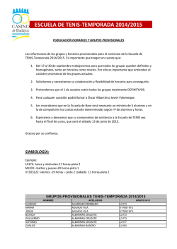 ESCUELA DE TENIS-TEMPORADA 2014/2015