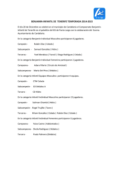 BENJAMIN-INFANTIL DE TENERIFE TEMPORADA 2014-2015