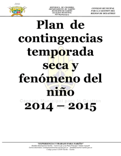 Plan de contingencias temporada seca y fen&oacute;meno del