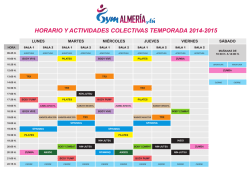 HORARIO Y ACTIVIDADES COLECTIVAS TEMPORADA 2014-2015