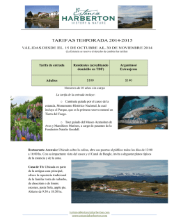 Descargar tarifas y condiciones (Temporada 2014-2015)