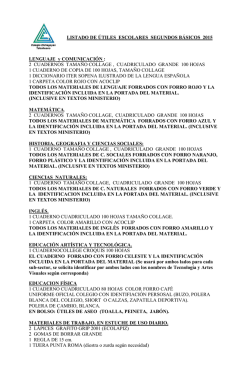 LISTADO DE &Uacute;TILES ESCOLARES SEGUNDOS B&Aacute;SICOS 2015