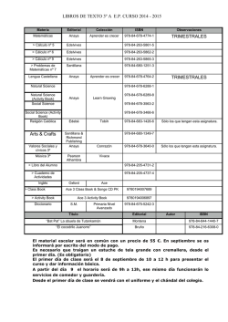 LIBROS DE TEXTO 3&ordm; A E.P. CURSO 2014