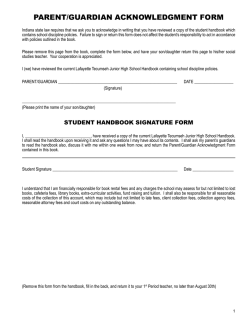 Tecumseh Junior High Student Handbook