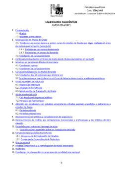 Calendario acad&eacute;mico 2014-2015 - Servicio de Gesti&oacute;n de Estudios
