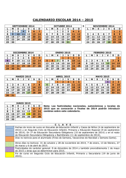 CALENDARIO ESCOLAR 2014 &ndash; 2015