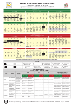 CALENDARIO ESCOLAR 2014-2015 aprobadopor consejo