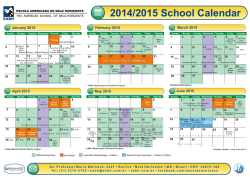2014/2015 School Calendar - Escola Americana de Belo Horizonte