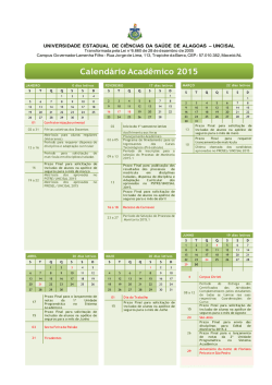 Calend&aacute;rio Acad&ecirc;mico 2015