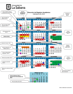 Calendario Acad&eacute;mico 2014 - Universidad de La Sabana