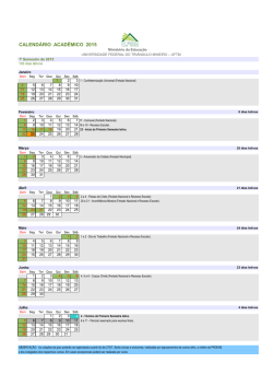 CALEND&Aacute;RIO ACAD&Ecirc;MICO 2015