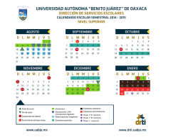 Calendario - Universidad Aut&oacute;noma "Benito Ju&aacute;rez" de Oaxaca