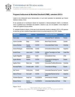 Programa Institucional de Movilidad Estudiantil (PIME), calendario