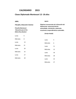 CALENDARIO 2015 - Ceiem Capacitaci&oacute;n Montessori