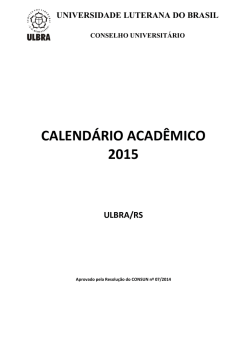 Calend&aacute;rio Acad&ecirc;mico 2015