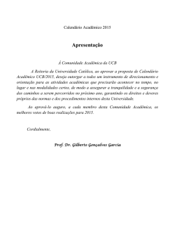 Calend&aacute;rio 2015 - Universidade Cat&oacute;lica de Bras&iacute;lia